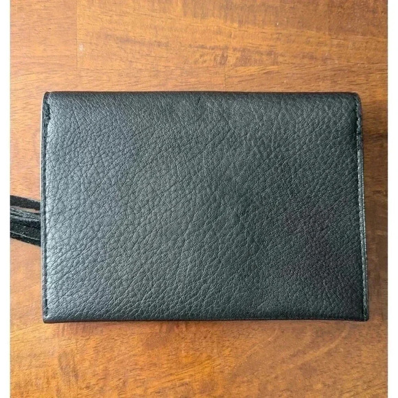 Black Leather Clutch Anthropologie - Picture 2 of 4